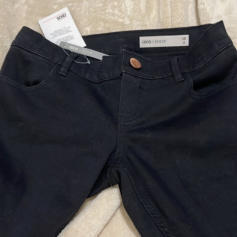 NWT- ASOS- 2. Black Skinny Ankle Crop Jeans - Picture 3 of 8